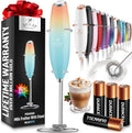 Zulay Kitchen Powerful Milk Frother Wand With 4 AA Duracell Batteries - Ultra Fast Handheld Drink Mixer - Electric Whisk Foam Maker for Coffee, Lattes, Cappuccino, Matcha & Creamer -