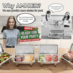 Chafing Dish Buffet Set, 9QT High Grade Chafing Dishes for Buffet, Chafers and Buffet Warmers Sets for Birthday, Wedding, Rolled-Edge Design with Silver, 4 Pack, 7 Pans