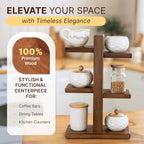 Coffee Cup Holder for Kitchen Counter - Premium Coffee Mug Organizer Holds 6 Mugs - Handmade Wooden Cup Holder with Non-Slip Feet, Stained Espresso Finish, Screwdriver & 6 Screws