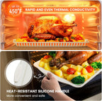 Kikcoin 22 PCS Nonstick Baking Pans Set, Stackable Bakeware Sets with Silicone Handles, 450°F Oven Safe Baking Sheet Set, Easy Release Cookie Sheets for Baking, Cream
