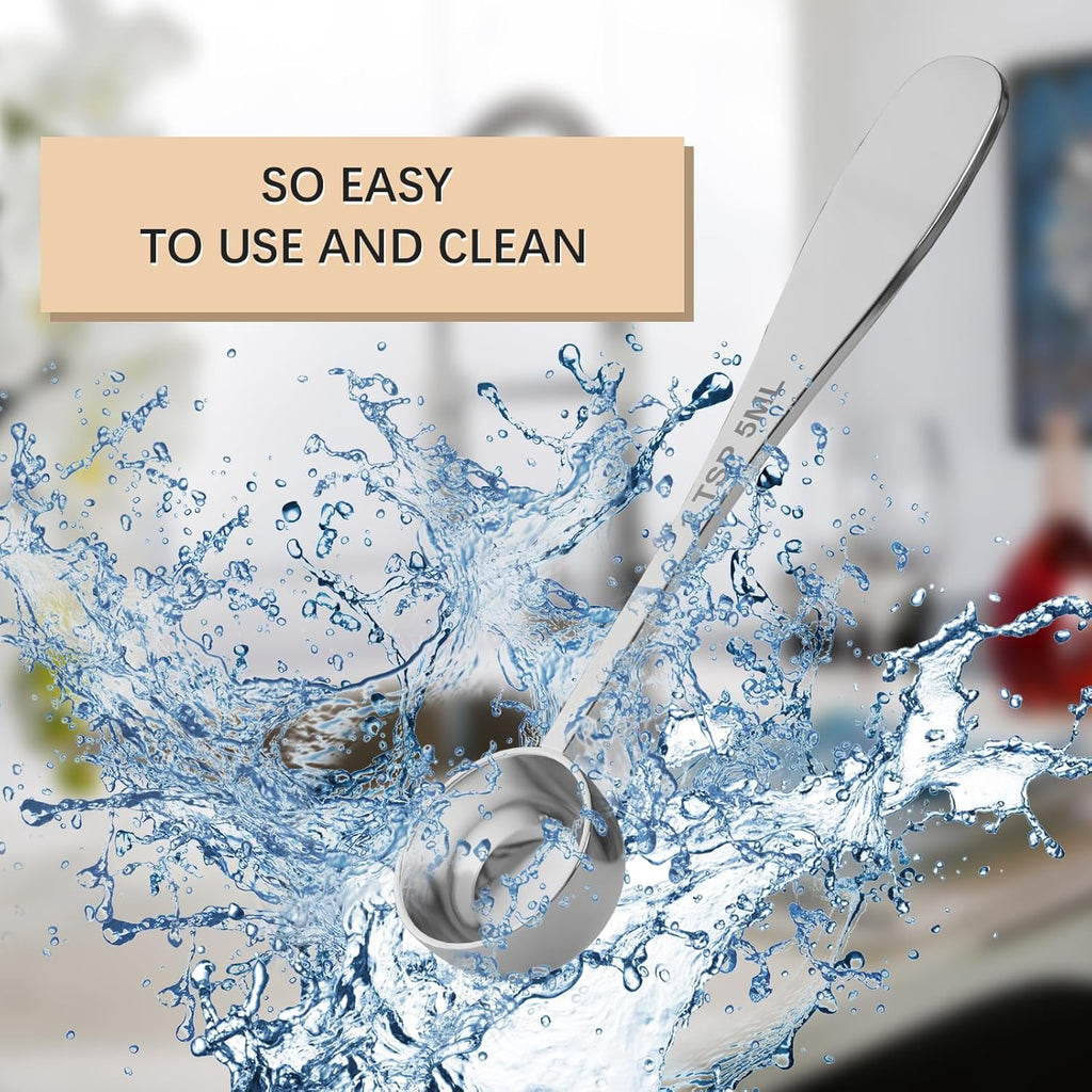 1PCS 1tsp(1/3tbsp, 5 ml) Single Measuring Spoon, Stainless Steel Individual Teaspoon, Metal Measure Scoop with Gift Box