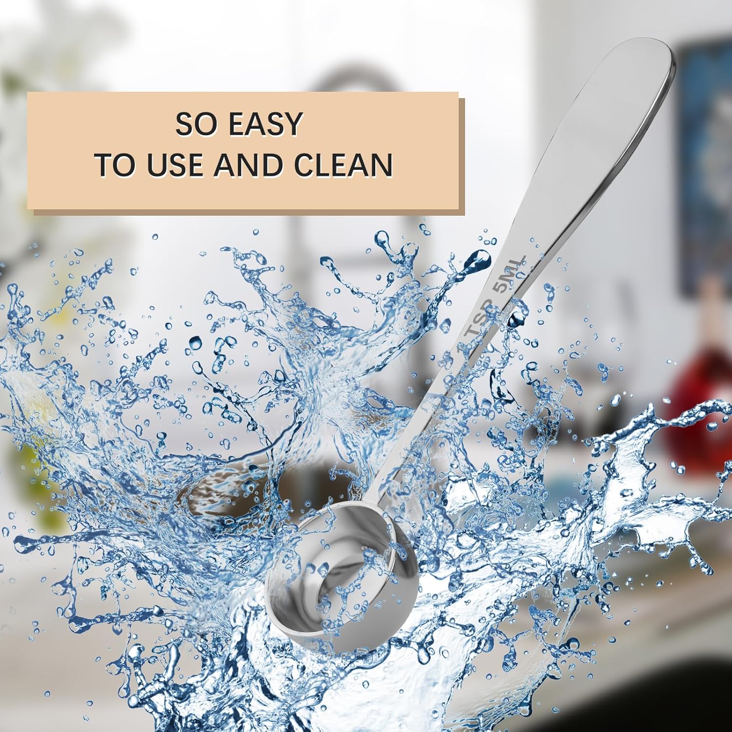 2PCS 1/2tsp(1/6tbsp, 2.5 ml) Single Measuring Spoon, Stainless Steel Individual Teaspoon, Metal Measure Scoop with Gift Box