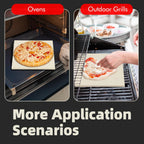 14" Square Pizza Stone, Heavy Duty Cordierite Pizza Pan for Grilling & Pizza Oven, High Temperature Resistant Baking Stone for Pizza, Bread, Meat
