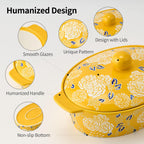 Ceramic Casserole Dish With Lid, Casserole Dishes for Oven, Baking Dish Lasagna Pans For Cooking, Oval Baking Pan, Dutch Oven, Perfect for Bread Baking and Serving, Housewarming, Christmas - Yellow
