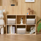 Small Organizing Baskets for Cubes Shelf, 9.7x9.7x7.1 Inch Rope Woven Storage Bins for Nursery Shelves Storage, Cute Toy Basket, Square 3 Packs Gradient Brown