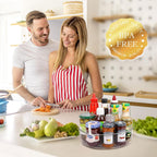 GUZON 3 Pack Lazy Susan Organizer for Cabinet, Upgraded 11.5" Clear Lazy Susan Turntable with Handles and Raised Edge, Rotating Spice Storage for Kitchen, Pantry, Refrigerator, Bathroom, Table