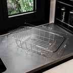 Over The Sink Dish Drainer Drying Rack - Expandable Stainless Steel in Sink Dish Drying Rack, High-Capacity, Rustproof, Easy Install, with Utensil Holder - Dish Racks for Kitchen Counter