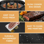 Portable Slow Cooker Travel Bag, Isulated Carrier Case Tote for 4-8 Quart Crock Carrier Compatible with Else Brands, Internal Mesh Net Holds Pot in Place, For Travel, Outdoor, Picnic, Black