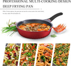 Vinchef Nonstick Skillet with Lid, 11In/5Qt Aluminum Deep Frying Pan with Lid and Heat Indicator, Anti Scratch and Anti Stain Deep Saute Pan, Induction Compatible