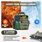 QT&QY Tactical Lunch Box for Men Expandable 18L Heavy Duty Military Insulated Cooler Bag, Leakproof Thermal Lunch Bag for Work Camping Outdoor Picnic Pail Adult Meal MOLLE Webbing Green