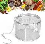 Seasoning Strainer, Large Capacity Stainless Steel Tea Mesh Tea Infuser Strainer with Extended Chain Hook for Brew Loose Leaf Tea and Seasonings, Sliver 5.52 x 3.94