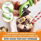 Spring Chef Premium Green Swivel Vegetable Peeler Set of 2, Stainless Steel Apple Peeler for Kitchen with Soft Grip Handle, Dishwasher Safe, Perfect for Potato, Carrot, Veggie, Fruit, Apple, Mango