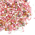 Rose and Gold Sprinkles Sugar Sprinkle Mix Pink Sprinkles Cake Decorations Cupcake Toppers Cookie Decorating Ice Cream Celebrations Shaker Jar Wedding Shower Party（120g/4.2oz）