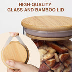 34oz Glass Food Storage Jars, Glass Jars with Bamboo Lids, Kitchen Storage Jars, Set of 8, Canisters with Airtight Lids for Spice, Coffee, Cookie, Pantry Organizers