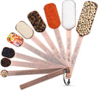 Copper Measuring Cups and Spoons Set, 20-Piece Stainless Steel Measuring Cups and Spoons Set, Measuring Stick Leveler, Measurement Conversion Chart Fridge Magnet, with 2/3 & 3/4 Measure Cup