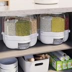 XIYAO 40lb Grain Storage Container, 360 Rotating Food Dispenser with Lid, Moisture Resistant Household, Airtight Storage for Black Rice, Yellow Rice and Small Beans