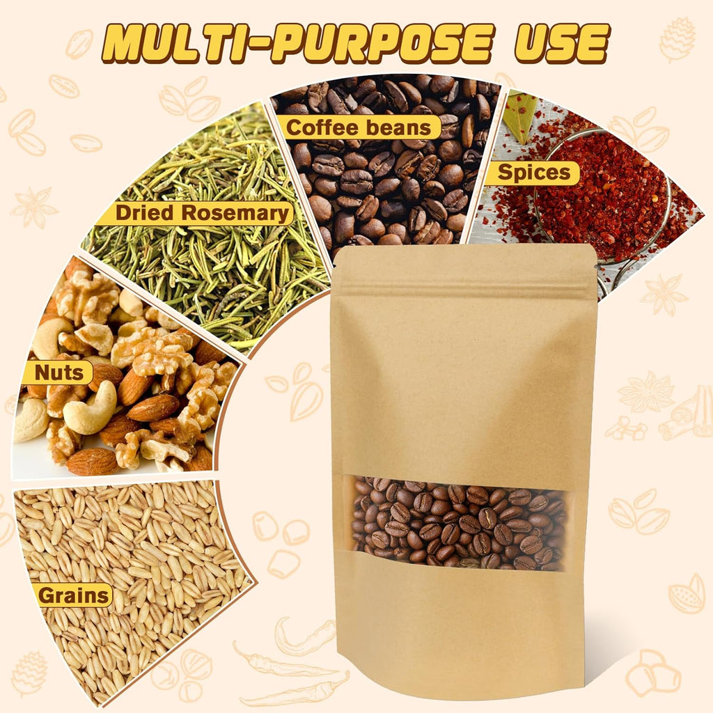 Jetmore-50pack-Smell-Proof-Bag, Zip Lock Pouches with Window, Resealable Bags for Small Business, Small Sealable Bags for Packaging Snack, Coffee, Spice, Candy, Trail Mix, Wax, Mylar Bags 3.5