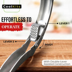 Good Grips Heavy Duty Garlic Press, No Peeling Needed, Stainless Steel Professional Garlic Mincer & Crusher, Dual Lever-Assisted Design with Large Capacity Chamber for Effortless Garlic Crushing.