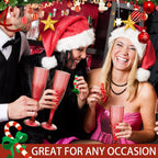Plastic Champagne Flutes, 24PCS Dark Red Plastic Wine Glasses Goblets Reusable Champagne Flute for Weddings, Christmas, Bachelor Parties, Toasting, and Events(24, Dark Red)