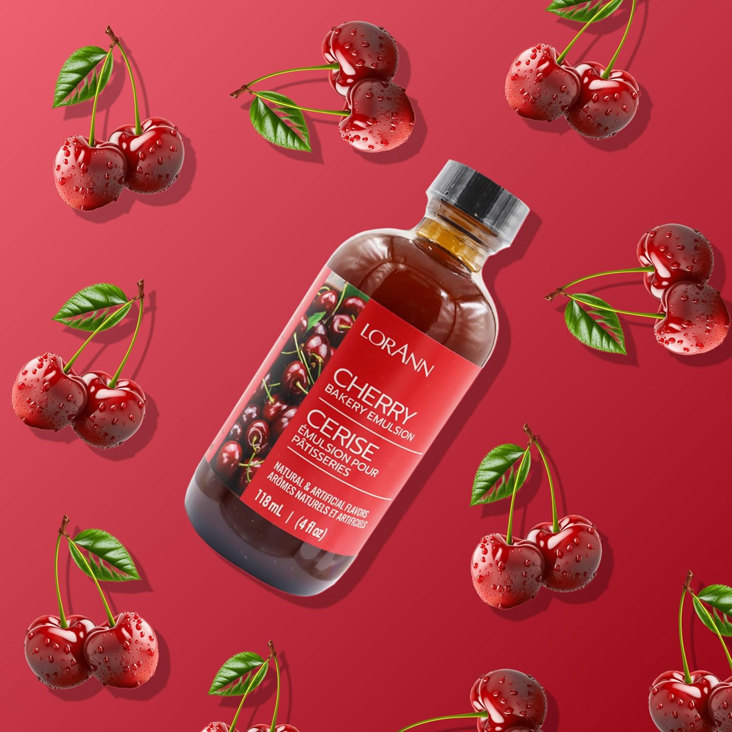 Lorann Oils Cherry Bakery Emulsion: Authentic Cherry Flavor, Perfect for Enhancing Fruit Undertones in Baked Goods, Gluten-Free, Keto-Friendly, Cherry Extract Alternative Essential for Your Kitchen