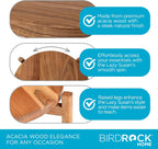 BIRDROCK HOME Elevated Lazy Susan | Rotating Acacia Wood Platter with Raised Legs | Ideal for Serving, Organizing, and Decor | Smooth 360° Rotation (Natural, Medium)