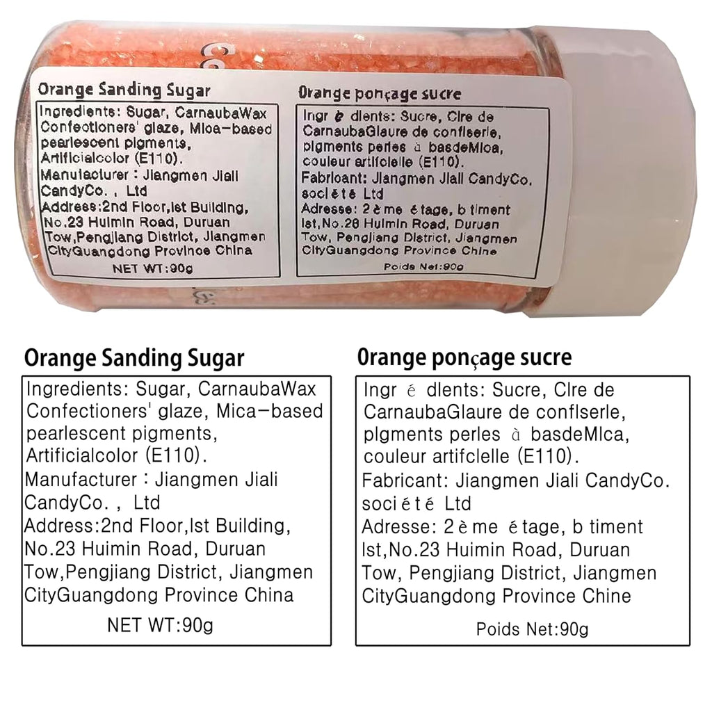 Sentovac Orange Sanding Sugar for Baking Edible Sparkling Sugar Sprinkles Coarse Sugar Crystals for Baking Topping Cake Cookie Cupcake Topper Ice Cream Decoration Supplies 3.2 OZ