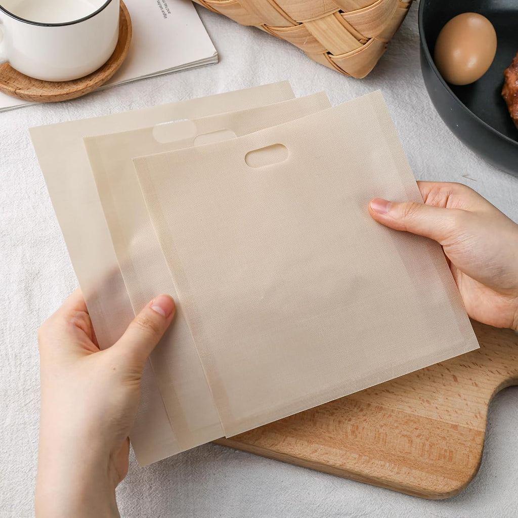VGOODALL 12 Pack Reusable Toaster Bags, 3 Sizes Non Stick Heat Resistant Sandwich Bags Easy to Clean for Grilled Cheese Sandwiches