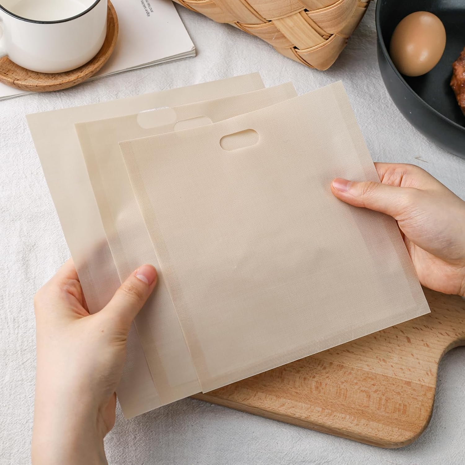 VGOODALL 12 Pack Reusable Toaster Bags, 3 Sizes Non Stick Heat Resistant Sandwich Bags Easy to Clean for Grilled Cheese Sandwiches