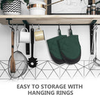 1 Pair Short Oven Mitts - Silicone Kitchen Oven Gloves High Heat Resistant 500℉, Mini Oven Mits with Non-Slip Grip Surfaces and Hanging Loop for BBQ, Baking, Cooking and Grilling (ArmyGreen)