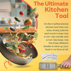 Slicer – Amazing Veggie Slicer for Effortless Kitchen Prep Made Simple! – Use it as a Food Shredder, & Grater - Multifunctional with Non-Slip Handle & Base