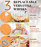 YUSWKO Milk Frother Handheld for Coffee, Rechargeable Drink Mixer with 3 Heads 3 Speeds Electric Coffee Frother Whisk, Gift for Many Occasions and Festival