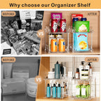 JLKDQ 4 Pack Bathroom Under Sink Organizers and Storage, 2-Tier Pull Out Medicine Cabinet Organizing- Kitchen, Pantry, Medicine Storage Bins, Vanity Makeup.(Clear,10.63" L x 8.0" W x 8.46" H).