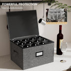 homyfort China Storage Containers (2 Pack Stemware Storage Box, Grey)