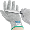 Dowellife Soft Level 9 Cut Resistant Gloves Food Grade, Steel Wire Mixed Kitchen Safety Gloves for Chef Oyster Shucking Mandoline Knife Butcher Meat Cutting Carving (Large)