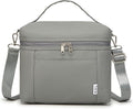 NOL Natural Organic Lifestyle Insulated Lunch Bags for Women Cooler Bag Lightweight Nylon Waterproof Lunch Box For Work (Cool gray, Medium(normal))