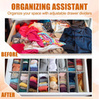 Blosssound 15pcs 5.12x 15 Tall Drawer Divider Adjustable Drawer Organizer DIY Ultra Deep Storage Organizer Separator with Fixed Buckle for Underwear Socks Dormitory Office Kitchen Bedroom(Grey)
