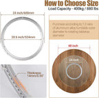 24 Inch Lazy Susan Bearing Heavy-Duty Aluminium Alloy Turntable Bearing, Mute Turntable Ball Bearing, Lazy Susan Hardware for Dining and DIY Dotating Furniture (Capacity up to 880lb)