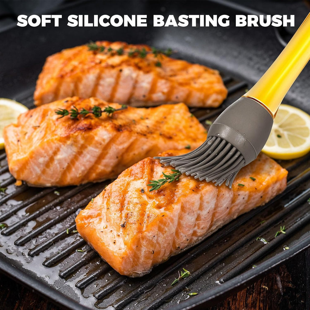 4Pack Basting Brush for Cooking,Heat Resistant Silicone Pastry Brushes,Spread Oil Sauce Butter Food Brush for Cooking/BBQ/Baking,Grilling Tool Kitchen Gadget Home Outdoor Use