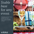Vikko 8.5 Ounce Glass Wine Glasses Set of 12 - Small Stemmed Glasses for Red and White Wine, Clear, Thick and Durable