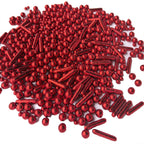 Sprinkles Red Pearl Sugar Candy Mix Size Baking Cake Decorations Cupcake Toppers Celebrations Shaker Jar Wedding Shower Party (130g/4.2oz）