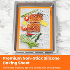 HOTPOP | Reusable Macaron Cookie Sheet, Non Stick Baking Mats, 0.75mm (2 Half Sheets , 2 Quarter Sheets), Set of 4