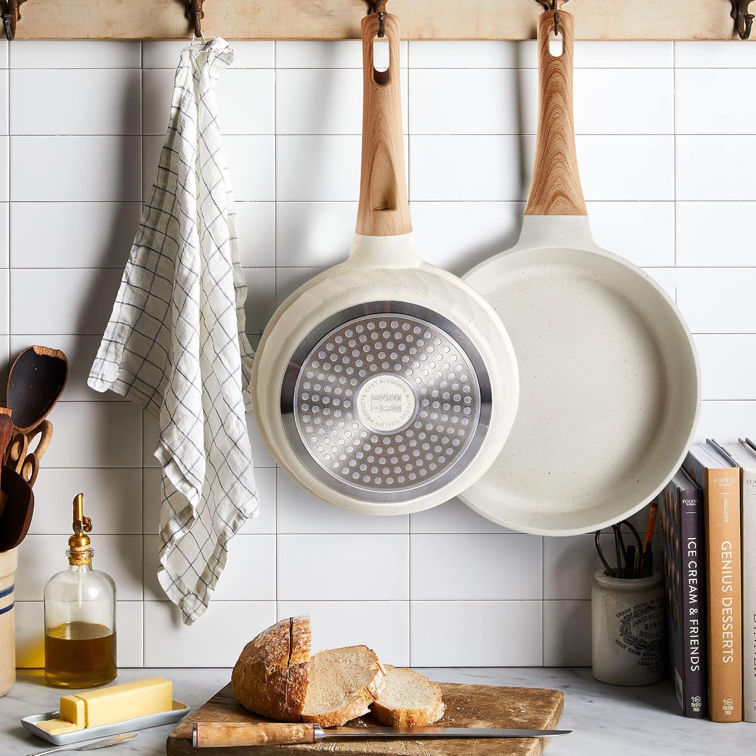 Non-stick Frying Pans Nonstick Frying Pan Set Egg Omelette Pans for Cooking Set, Healthy Granite Skillet Set Kitchen Induction Cookware Chef's Pan Christmas Gift, 8", 9.5" &11"