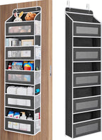 JARLINK Over the Door Organizer Storage, 5 shelf Hanging Organizer with 5 Large Capacity Pockets, Anti Tilt 44 lb Load Behind Door Storage for Bedroom, Bathroom, Pantry, Nursery, (Black)