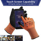 Schwer ProGuard Highest Level Cut Resistant Work Gloves PR3326 for Extreme Protection，ANSI A9 Cut Gloves with Reinforced Thumb, Non Slip, Non PFAS, Durable, Touch-screen, Orange 1 Pair(XXL)