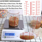 High Borosilicate Glass Measuring Cup-V-Shaped Spout，Glass Measuring Beaker for Kitchen or Restaurant, Easy to Read, 500 ML (16 Oz, 2 Cup)