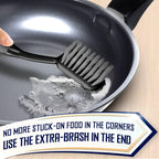 Dish Brush Set of 4 with Bottle Water Brush, Dish Scrub Brush, Scrubber Brush and Straw Brush - Kitchen Scrub Brushes Ergonomic Non Slip Long Handle for Cleaning Cleaner Wash Dish Sink Dishes Cup Pot