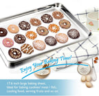 TeamFar Cookie Sheets with Cooling Racks, 17.6 x 13 x 1 Inch Stainless Steel Baking Pan with Grid Rack for Baking Roasting, Non-Toxic & Heavy Duty, Dishwasher Safe, 2 Pans with 2 Racks