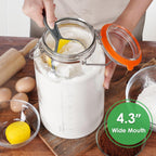 1.5 Gallon Glass Jar with Airtight Lid Wide Mouth, Gallon Storage Jar with Stainless Steel Handle - Large Glass Food Storage Container with Lid for Flour, Sugar, and Dog Treats