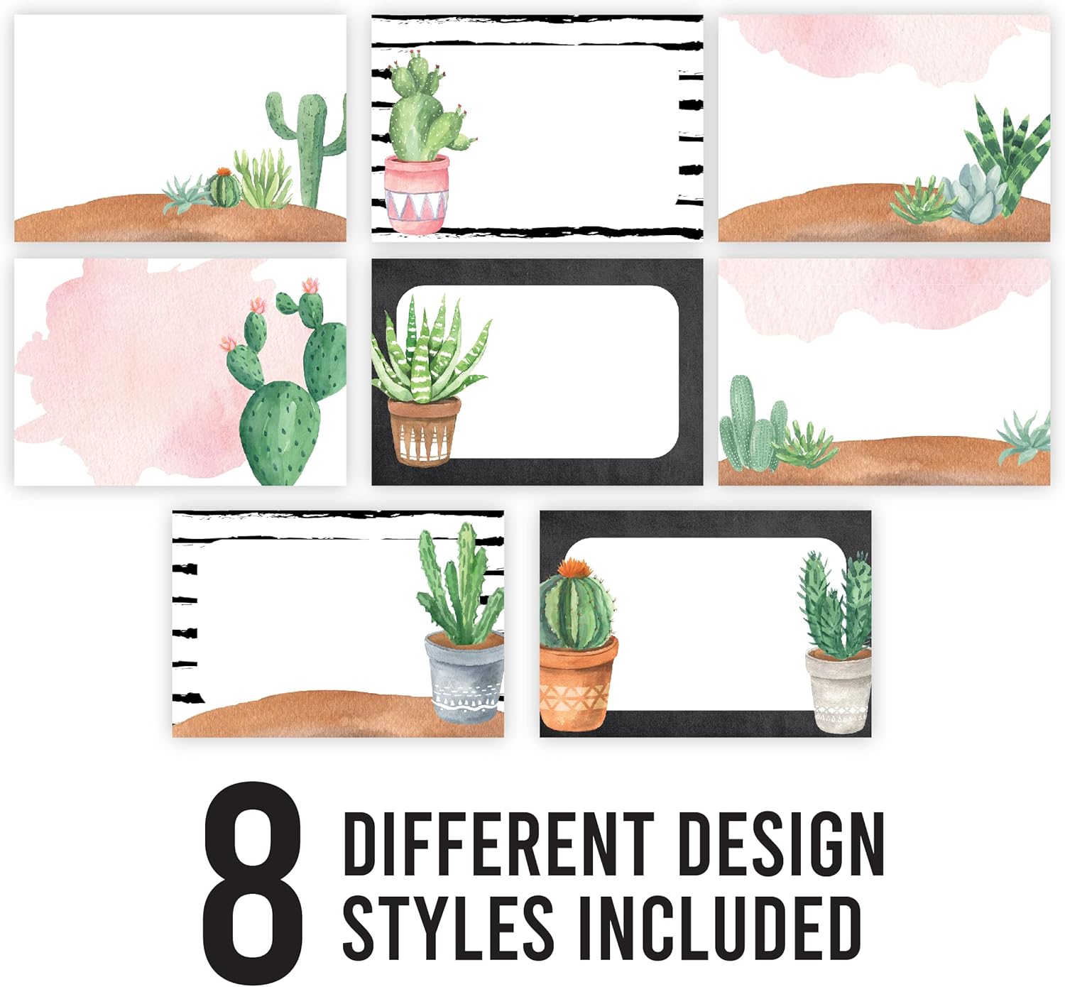 Name Tags Sticker - 56 Nametags for Classroom, Name Tag Stickers for Kids, Adhesive Classroom Labels for Teachers, Nametags Sticker for Clothes, Decorative Labels, Cactus Cubby Tags