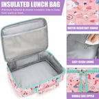 Fimibuke Kids Bento Snack Lunch Box with 4 Compartments, Insulated lunch Bag, Stainless Steel Thermos Food Jar, Ice Pack & Utensils, Unicorn Birthday Gift for Age 3-12 Back to School Toddler Girl Boy